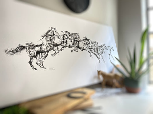 Wild Horse Art Piece – Untamed Beauty in Motion